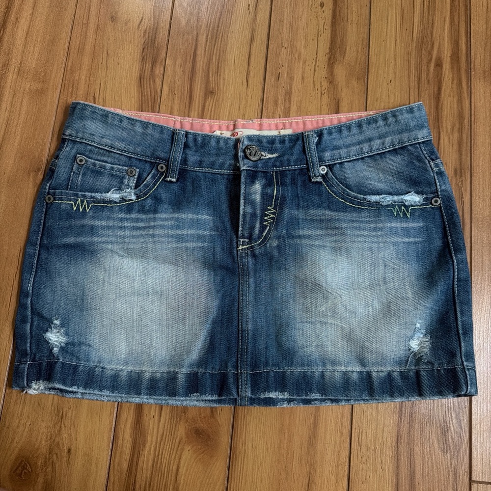 Vintage Paragon Denim & Pink Mini Skirt